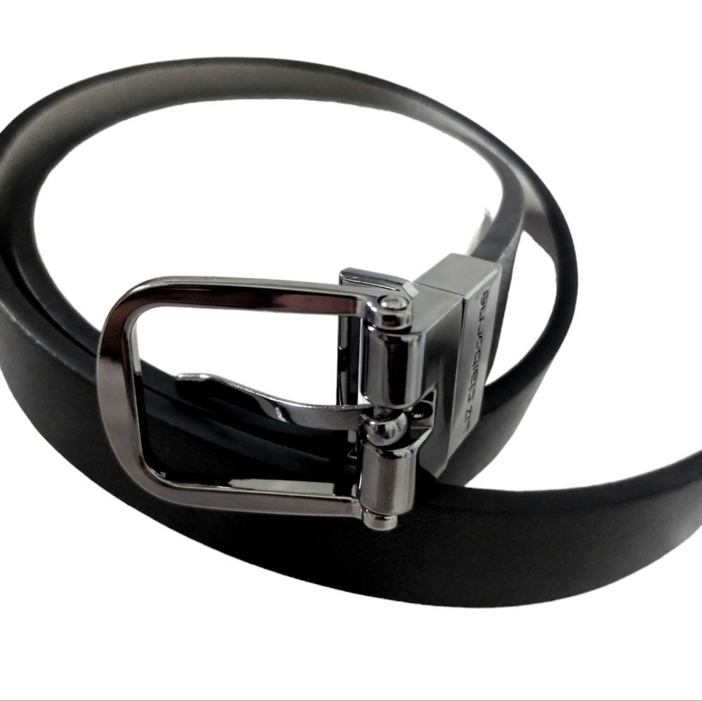 Liz Claiborne Women's 1" Wide Reversible Black/Grey Belt size Medium • NWT